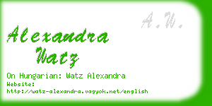 alexandra watz business card